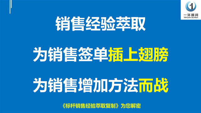 李一环：向销售经验萃取要“业绩”，向销售经验萃取要“利润”